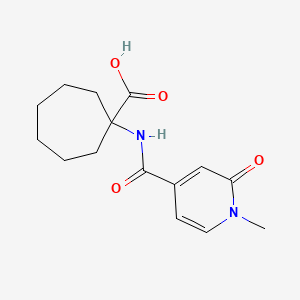 molecular formula C15H20N2O4 B1523212 1-(1-Methyl-2-oxo-1,2-dihydropyridine-4-amido)cycloheptane-1-carboxylic acid CAS No. 1094539-69-1