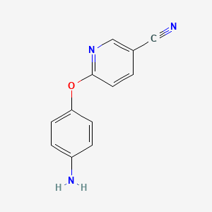 molecular formula C12H9N3O B1523224 6-(4-Aminophenoxy)pyridine-3-carbonitrile CAS No. 1094672-05-5