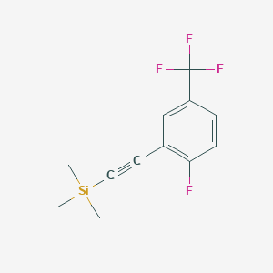 molecular formula C12H12F4Si B15232424 ((2-Fluoro-5-(trifluoromethyl)phenyl)ethynyl)trimethylsilane 