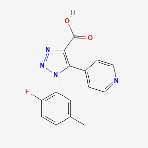 1-(2-fluoro-5-methylphenyl)-5-(pyridin-4-yl)-1H-1,2,3-triazole-4-carboxylic acid
