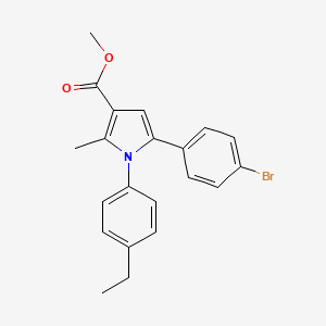 molecular formula C21H20BrNO2 B15232589 methyl 5-(4-bromophenyl)-1-(4-ethylphenyl)-2-methyl-1H-pyrrole-3-carboxylate 