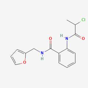 molecular formula C15H15ClN2O3 B1523269 2-(2-chloropropanamido)-N-(furan-2-ylmethyl)benzamide CAS No. 1221723-24-5