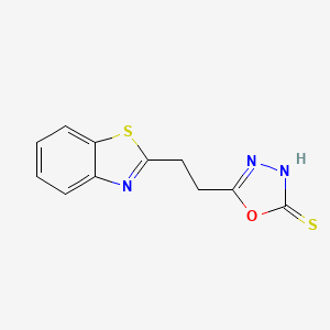 molecular formula C11H9N3OS2 B1523280 5-[2-(1,3-Benzothiazol-2-yl)ethyl]-1,3,4-oxadiazole-2-thiol CAS No. 1283108-44-0