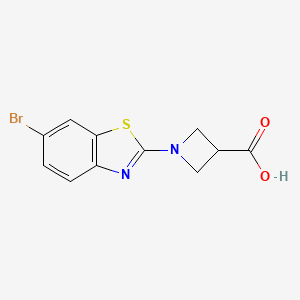 molecular formula C11H9BrN2O2S B1523281 1-(6-溴-1,3-苯并噻唑-2-基)氮杂环-3-羧酸 CAS No. 1283109-52-3