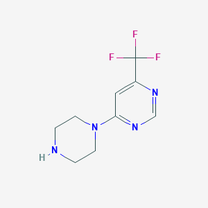 molecular formula C9H11F3N4 B1523285 4-(1-Piperazinyl)-6-(trifluoromethyl)pyrimidine CAS No. 845616-55-9