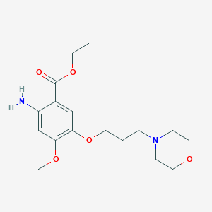 molecular formula C17H26N2O5 B15232856 Ethyl 2-amino-4-methoxy-5-(3-morpholin-4-ylpropoxy)benzoate 