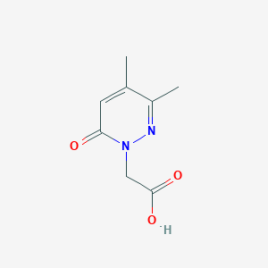molecular formula C8H10N2O3 B1523296 (3,4-dimethyl-6-oxo-1(6H)-pyridazinyl)acetic acid CAS No. 867130-32-3