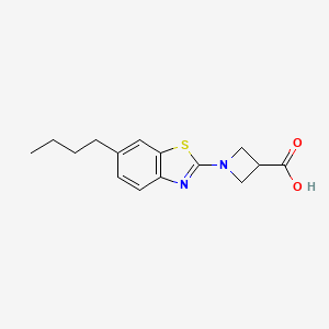 molecular formula C15H18N2O2S B1523302 1-(6-Butyl-1,3-benzothiazol-2-yl)azetidine-3-carboxylic acid CAS No. 1283108-56-4