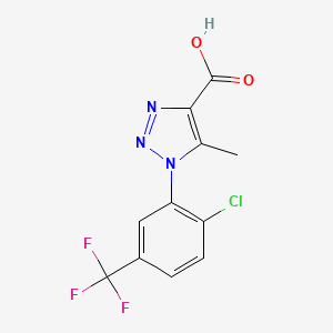 molecular formula C11H7ClF3N3O2 B1523307 1-[2-chloro-5-(trifluoromethyl)phenyl]-5-methyl-1H-1,2,3-triazole-4-carboxylic acid CAS No. 1284455-23-7