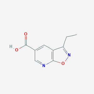 molecular formula C9H8N2O3 B1523316 3-Ethyl-[1,2]oxazolo[5,4-b]pyridine-5-carboxylic acid CAS No. 1306605-64-0