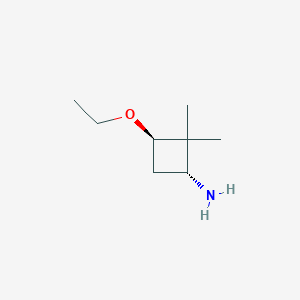 molecular formula C8H17NO B15233215 trans-3-Ethoxy-2,2-dimethylcyclobutan-1-amine 