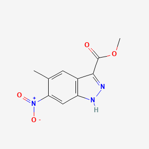 molecular formula C10H9N3O4 B15233233 Methyl 5-methyl-6-nitro-1H-indazole-3-carboxylate 