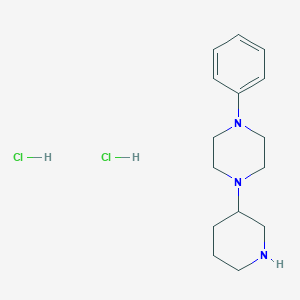 molecular formula C15H25Cl2N3 B1523326 1-Phenyl-4-(piperidin-3-yl)piperazine dihydrochloride CAS No. 1281095-50-8