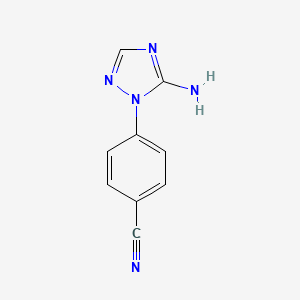 molecular formula C9H7N5 B1523328 4-(5-amino-1H-1,2,4-triazol-1-yl)benzonitrile CAS No. 1247706-98-4