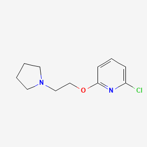 molecular formula C11H15ClN2O B1523332 2-Chloro-6-[2-(pyrrolidin-1-yl)ethoxy]pyridine CAS No. 1242241-03-7