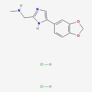 {[4-(2H-1,3-benzodioxol-5-yl)-1H-imidazol-2-yl]methyl}(methyl)amine dihydrochloride