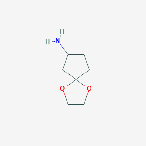 molecular formula C7H13NO2 B1523348 1,4-Dioxaspiro[4.4]nonan-7-amine CAS No. 1322805-04-8