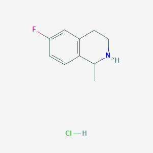 molecular formula C10H13ClFN B1523349 6-Fluoro-1-methyl-1,2,3,4-tetrahydroisoquinoline hydrochloride CAS No. 1333811-01-0