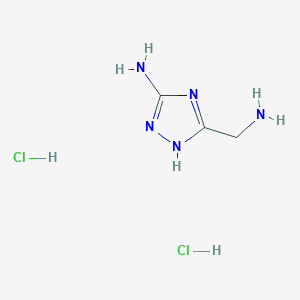molecular formula C3H9Cl2N5 B1523350 5-(Aminomethyl)-1H-1,2,4-triazol-3-amine dihydrochloride CAS No. 21795-97-1