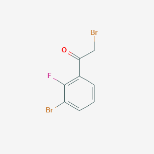 molecular formula C8H5Br2FO B1523354 2-Bromo-1-(3-bromo-2-fluorophenyl)ethanone CAS No. 1204333-47-0