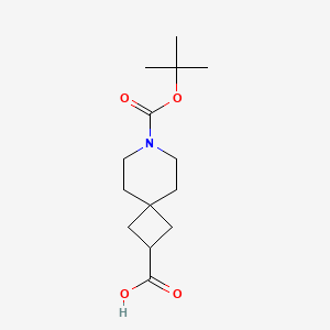 molecular formula C14H23NO4 B1523360 7-(叔丁氧羰基)-7-氮杂螺[3.5]壬烷-2-羧酸 CAS No. 873924-12-0