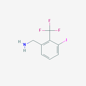 molecular formula C8H7F3IN B15233686 (3-Iodo-2-(trifluoromethyl)phenyl)methanamine 