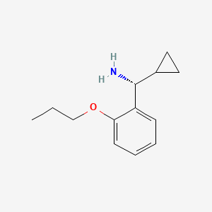 molecular formula C13H19NO B15233696 (R)-Cyclopropyl(2-propoxyphenyl)methanamine 
