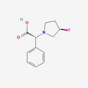 molecular formula C12H14FNO2 B15233710 (R)-2-((R)-3-Fluoropyrrolidin-1-YL)-2-phenylacetic acid 