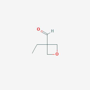molecular formula C6H10O2 B1523375 3-Ethyloxetane-3-carbaldehyde CAS No. 98485-37-1