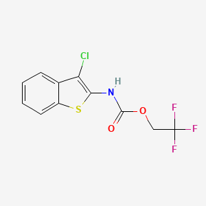 molecular formula C11H7ClF3NO2S B1523379 2,2,2-trifluoroethyl N-(3-chloro-1-benzothiophen-2-yl)carbamate CAS No. 1311313-98-0