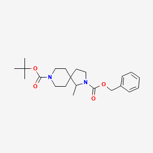 molecular formula C22H32N2O4 B15233790 2-Benzyl8-(tert-butyl)1-methyl-2,8-diazaspiro[4.5]decane-2,8-dicarboxylate 