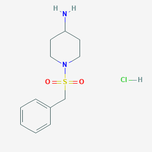 molecular formula C12H19ClN2O2S B1523380 1-Phenylmethanesulfonylpiperidin-4-amine hydrochloride CAS No. 1315369-08-4