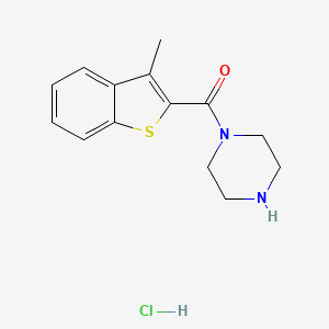 molecular formula C14H17ClN2OS B1523383 1-(3-Methyl-1-benzothiophene-2-carbonyl)piperazine hydrochloride CAS No. 1333727-79-9