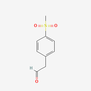 molecular formula C9H10O3S B1523385 Benzeneacetaldehyde, 4-(methylsulfonyl)- CAS No. 433229-45-9