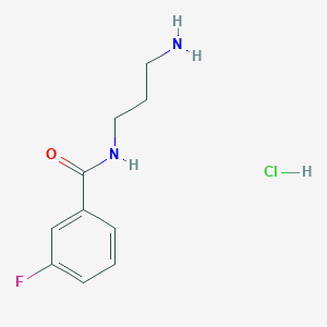 molecular formula C10H14ClFN2O B1523390 盐酸 N-(3-氨基丙基)-3-氟苯甲酰胺 CAS No. 1280980-98-4