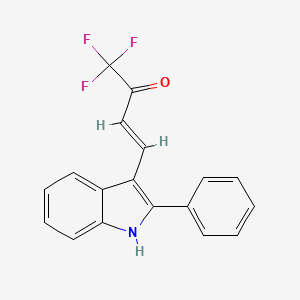 molecular formula C18H12F3NO B15233908 1,1,1-Trifluoro-4-(2-phenyl-1H-indol-3-YL)but-3-EN-2-one 