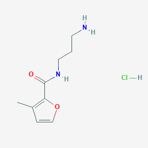 molecular formula C9H15ClN2O2 B1523394 N-(3-aminopropyl)-3-methylfuran-2-carboxamide hydrochloride CAS No. 1333988-66-1