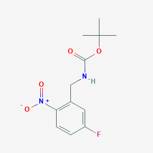molecular formula C12H15FN2O4 B15233970 Tert-butyl N-[(5-fluoro-2-nitrophenyl)methyl]carbamate 