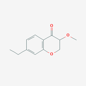 molecular formula C12H14O3 B15233975 7-Ethyl-3-methoxy-3,4-dihydro-2H-1-benzopyran-4-one 