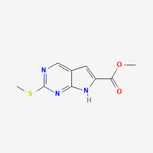 molecular formula C9H9N3O2S B15234041 methyl 2-(methylsulfanyl)-7H-pyrrolo[2,3-d]pyrimidine-6-carboxylate CAS No. 1638759-82-6