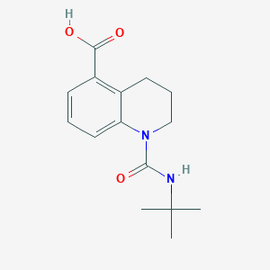 molecular formula C15H20N2O3 B1523405 1-(Tert-butylcarbamoyl)-1,2,3,4-tetrahydroquinoline-5-carboxylic acid CAS No. 1184046-14-7