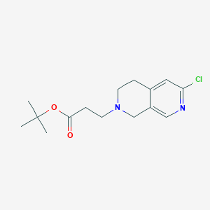 molecular formula C15H21ClN2O2 B15234158 Tert-butyl 3-(6-chloro-3,4-dihydro-2,7-naphthyridin-2(1H)-YL)propanoate 