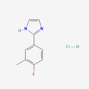 molecular formula C10H10ClFN2 B1523416 2-(4-fluoro-3-methylphenyl)-1H-imidazole hydrochloride CAS No. 1333673-84-9