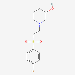 molecular formula C13H18BrNO3S B1523417 1-[2-(4-溴苯磺酰)乙基]哌啶-3-醇 CAS No. 1311314-89-2