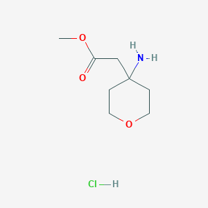 molecular formula C8H16ClNO3 B1523420 Methyl 2-(4-aminotetrahydro-2H-pyran-4-yl)acetate hydrochloride CAS No. 303037-37-8