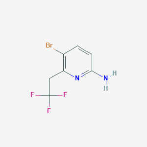 molecular formula C7H6BrF3N2 B15234204 5-Bromo-6-(2,2,2-trifluoroethyl)pyridin-2-amine 
