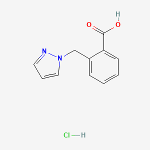 molecular formula C11H11ClN2O2 B1523428 2-(1H-pyrazol-1-ylmethyl)benzoic acid hydrochloride CAS No. 1333785-96-8