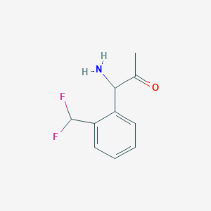 molecular formula C10H11F2NO B15234313 1-Amino-1-[2-(difluoromethyl)phenyl]acetone 