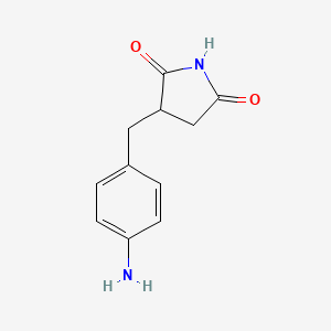 molecular formula C11H12N2O2 B1523433 3-[(4-Aminophenyl)methyl]pyrrolidine-2,5-dione CAS No. 154121-40-1