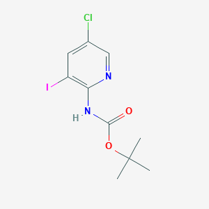 molecular formula C10H12ClIN2O2 B15234366 tert-butyl N-(5-chloro-3-iodopyridin-2-yl)carbamate 